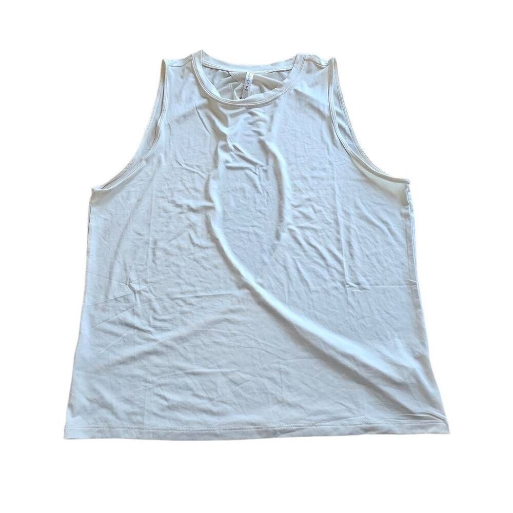 Fabletics womens Sz XL cream Keyhole open back top